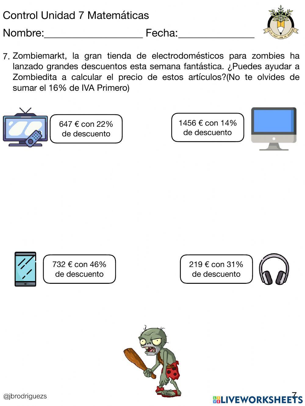 Control U.7 matemáticas