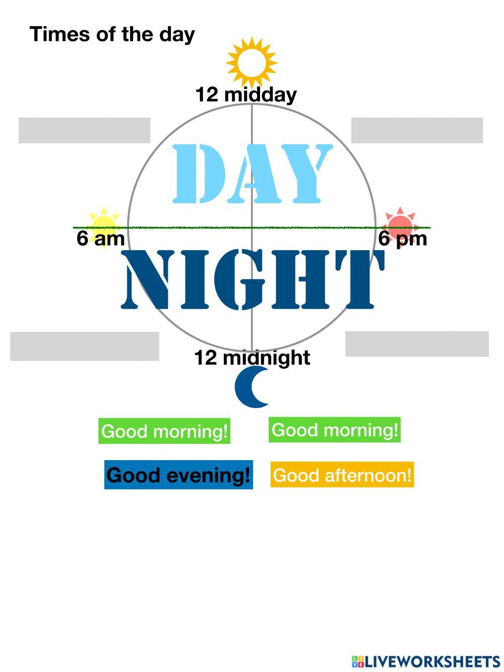 A1.1 Times of the day online exercise for | Live Worksheets