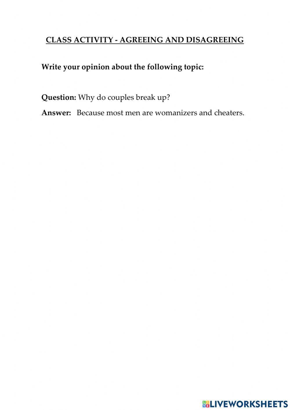 Agreeing and disagreeing