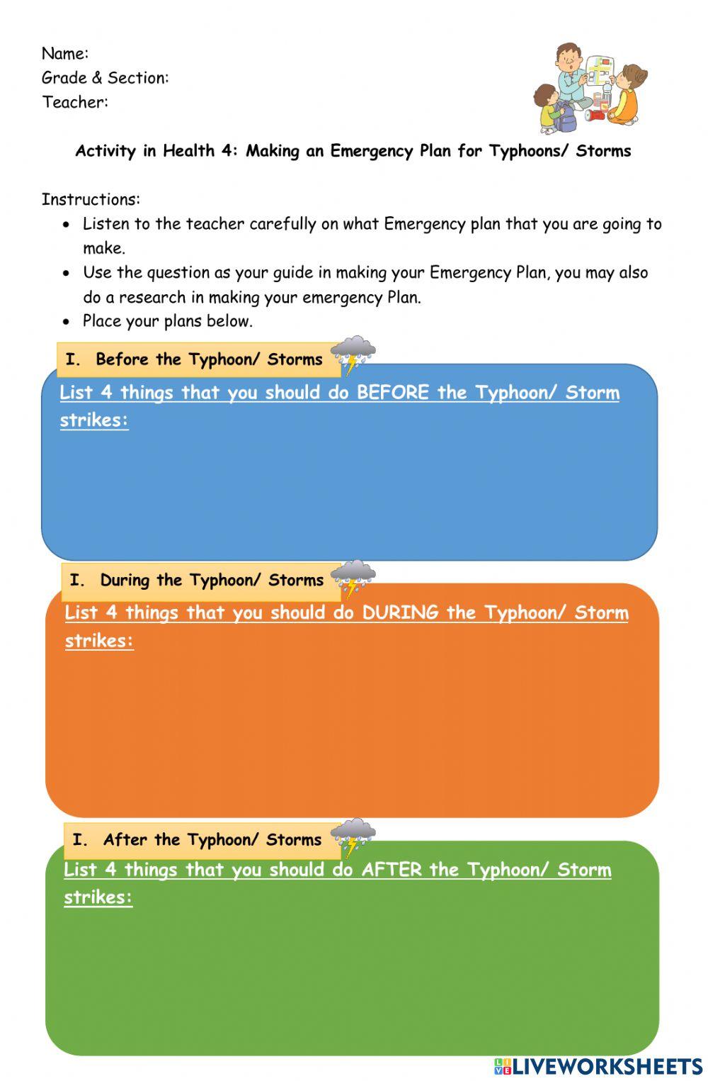 Emergency Plan ( Typhoons- Storm)