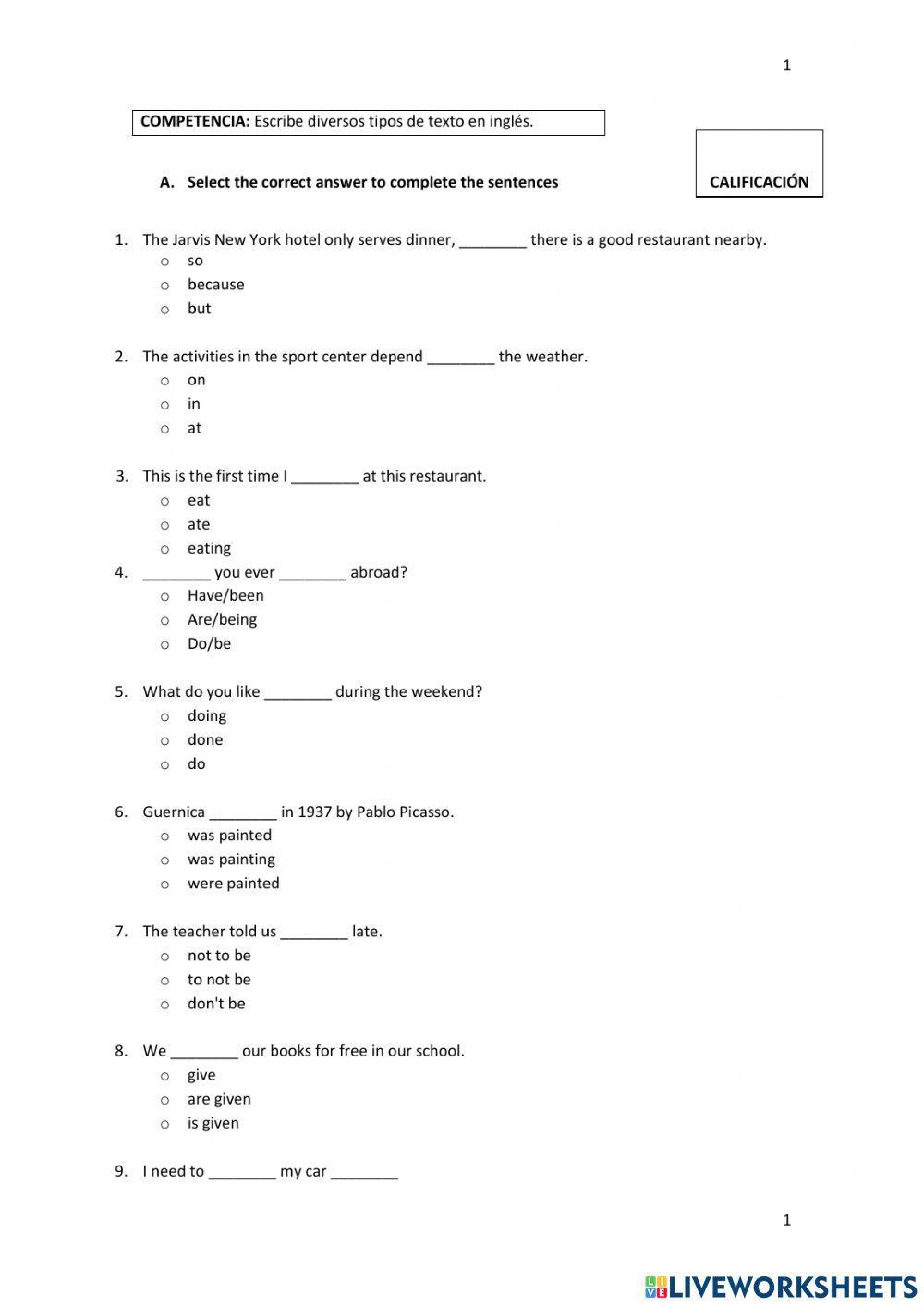 III, Advanced Level, B1