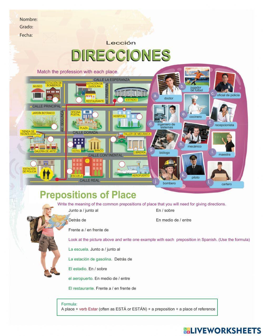 Directions In Spanish