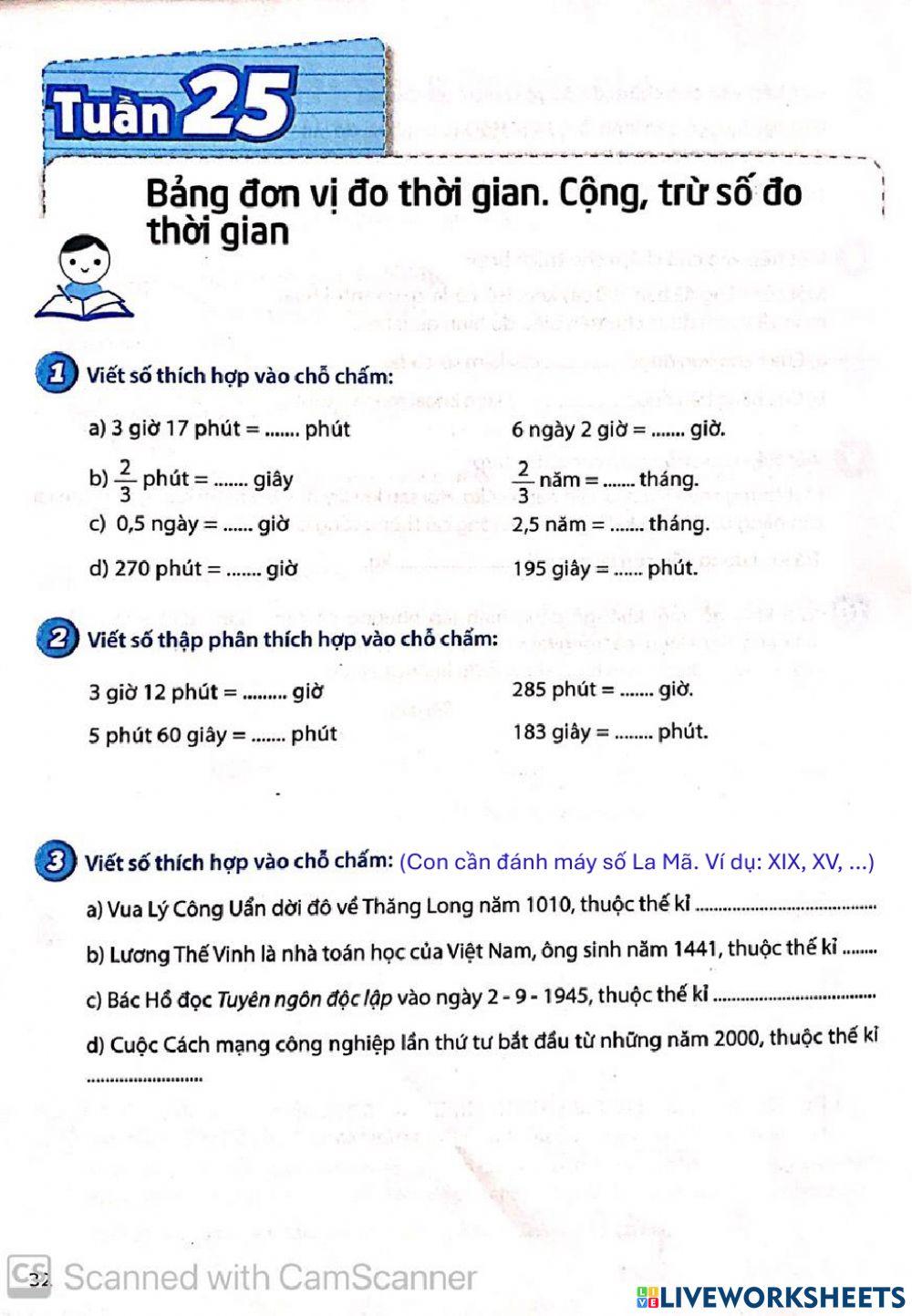 Cùng em học toán tuần 25