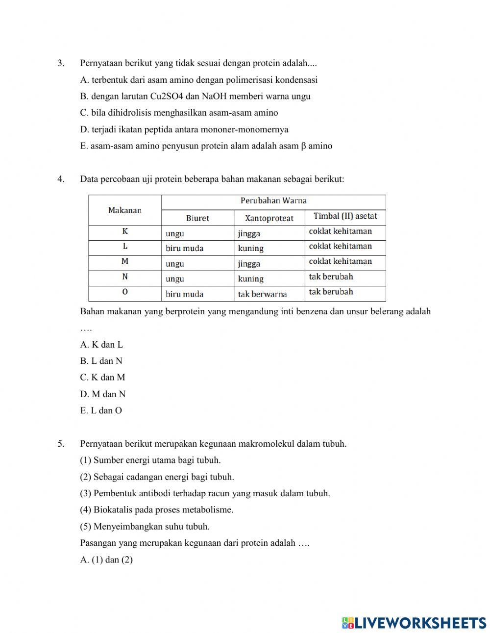 Uji Kompetensi Protein