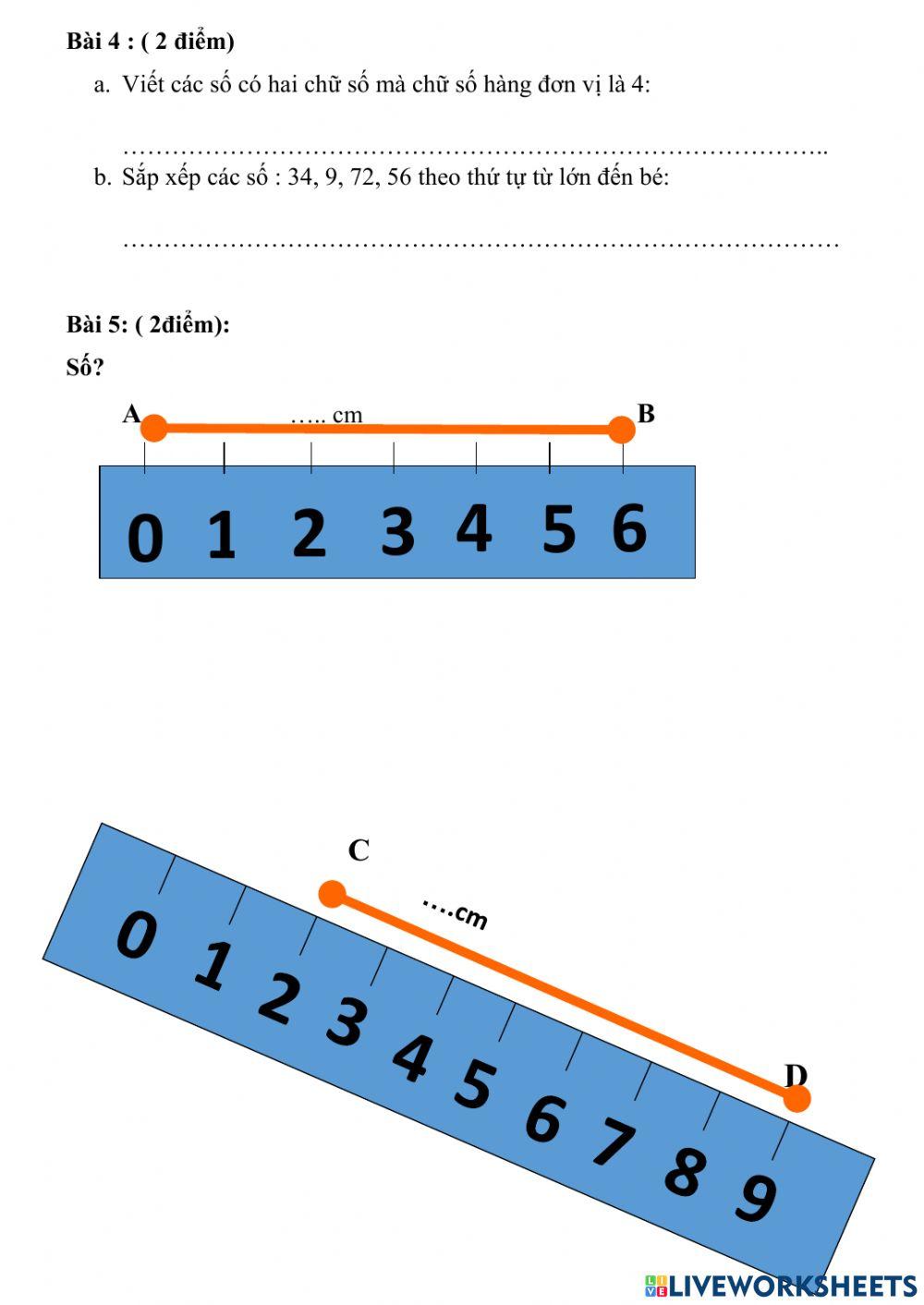 Bài đánh giá giữa kì 2 môn Toán