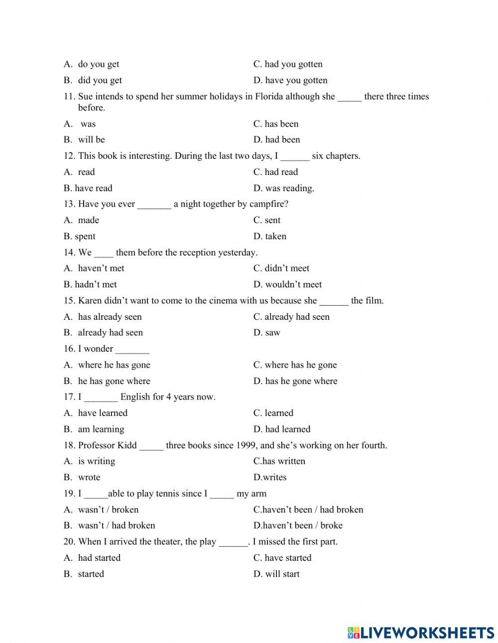 Past simple and Present Perfect