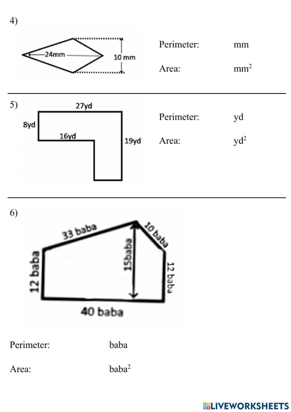 Area and perimeter of quadrilaterals