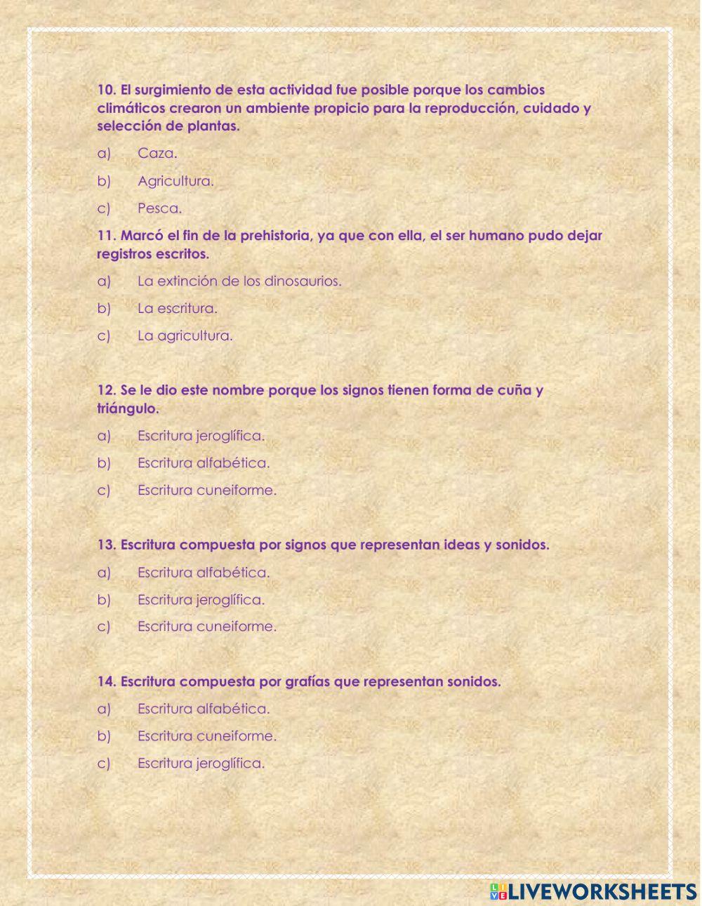 Evaluación historia