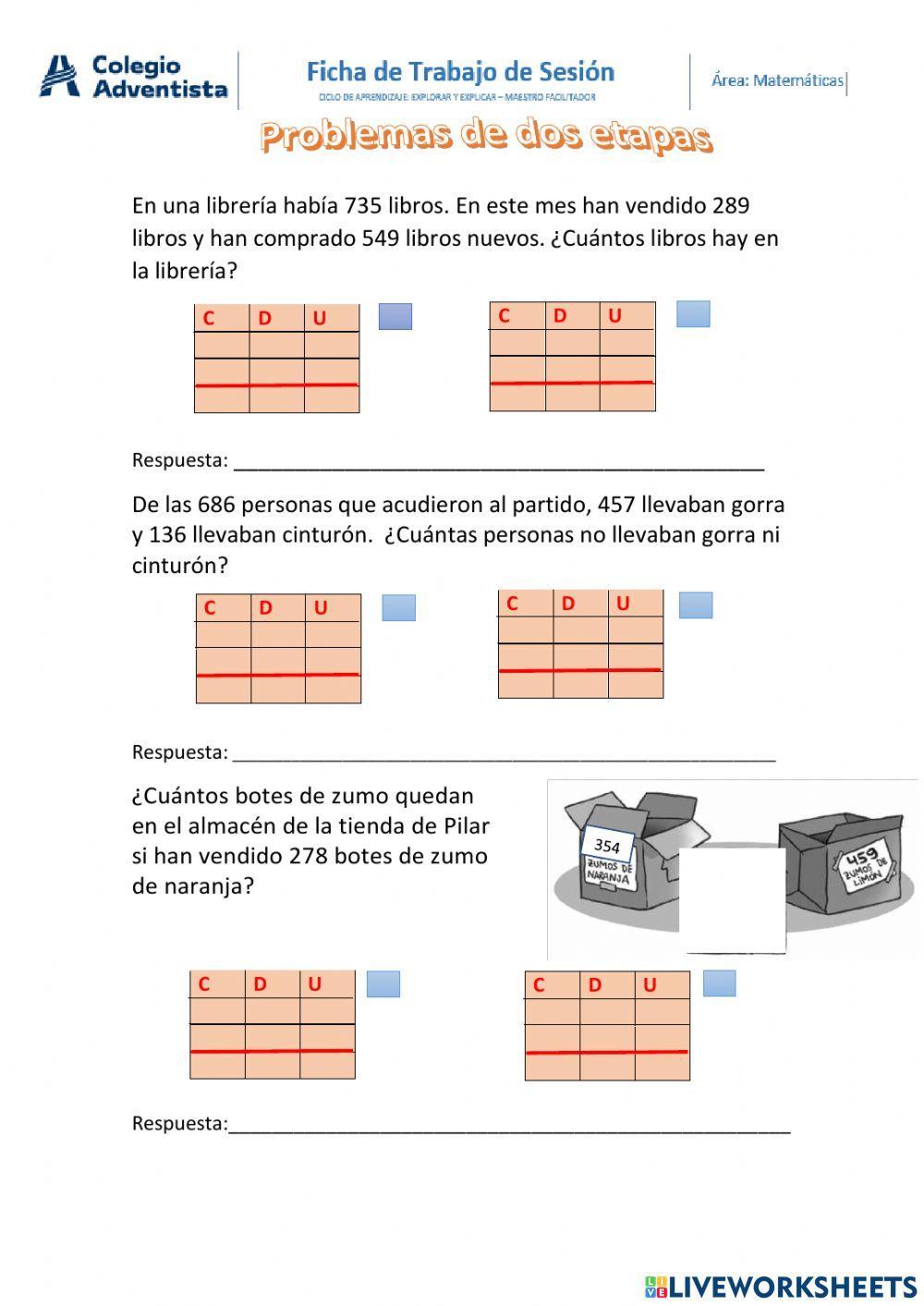 Problemas de PAEV ADITIVOS