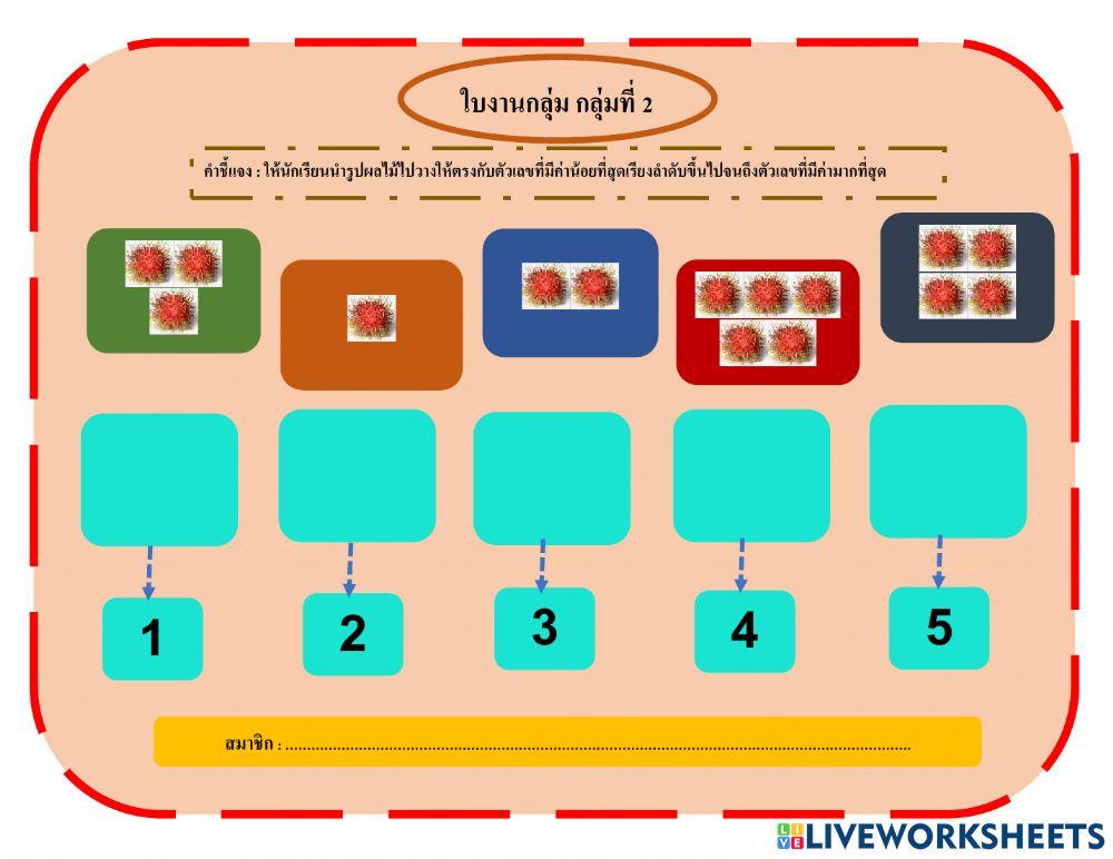 เลือกจำนวนให้เท่ากับจำนวนผลไม้