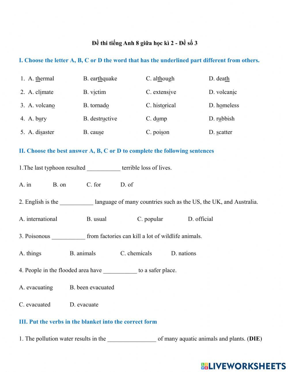 G8 - Thi giữa kỳ 2 - đề 3