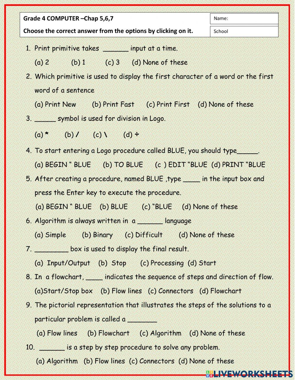 Computer test by Sujatha Rajesh