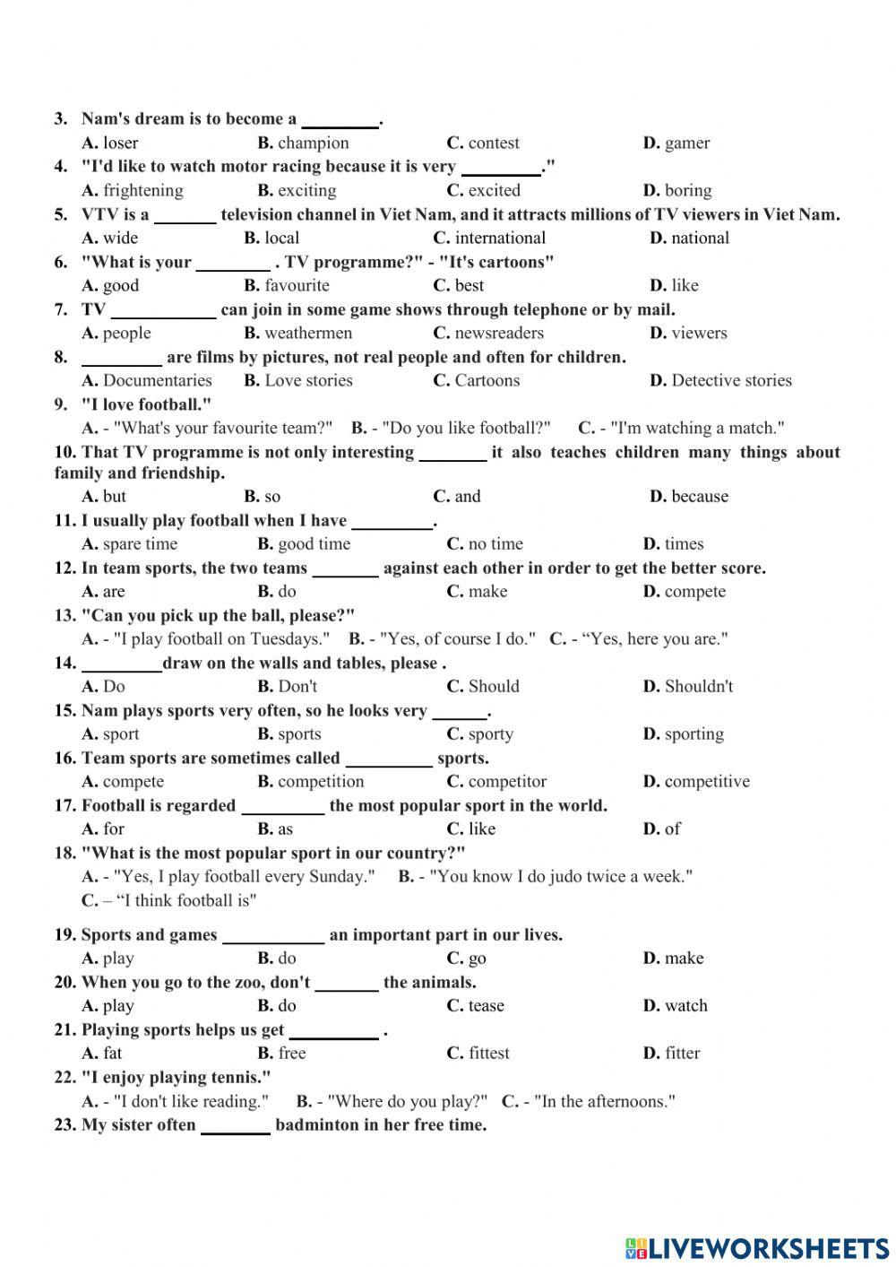 E6 đề cương ôn tập kì 2 LTV