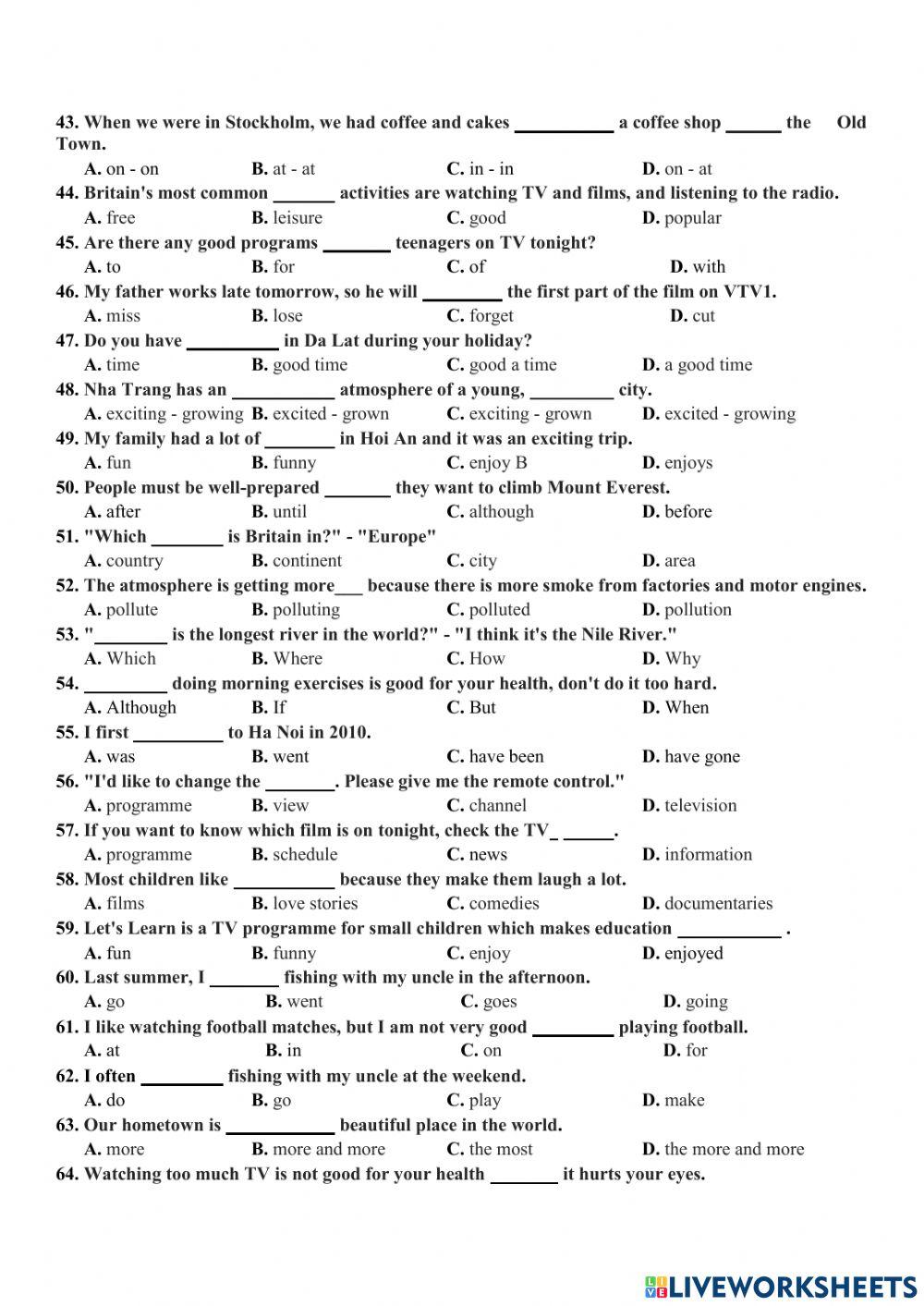 E6 đề cương ôn tập kì 2 LTV