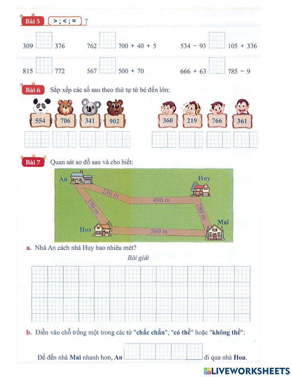 Toán 2 - Tuần 33 ( Bài tập )