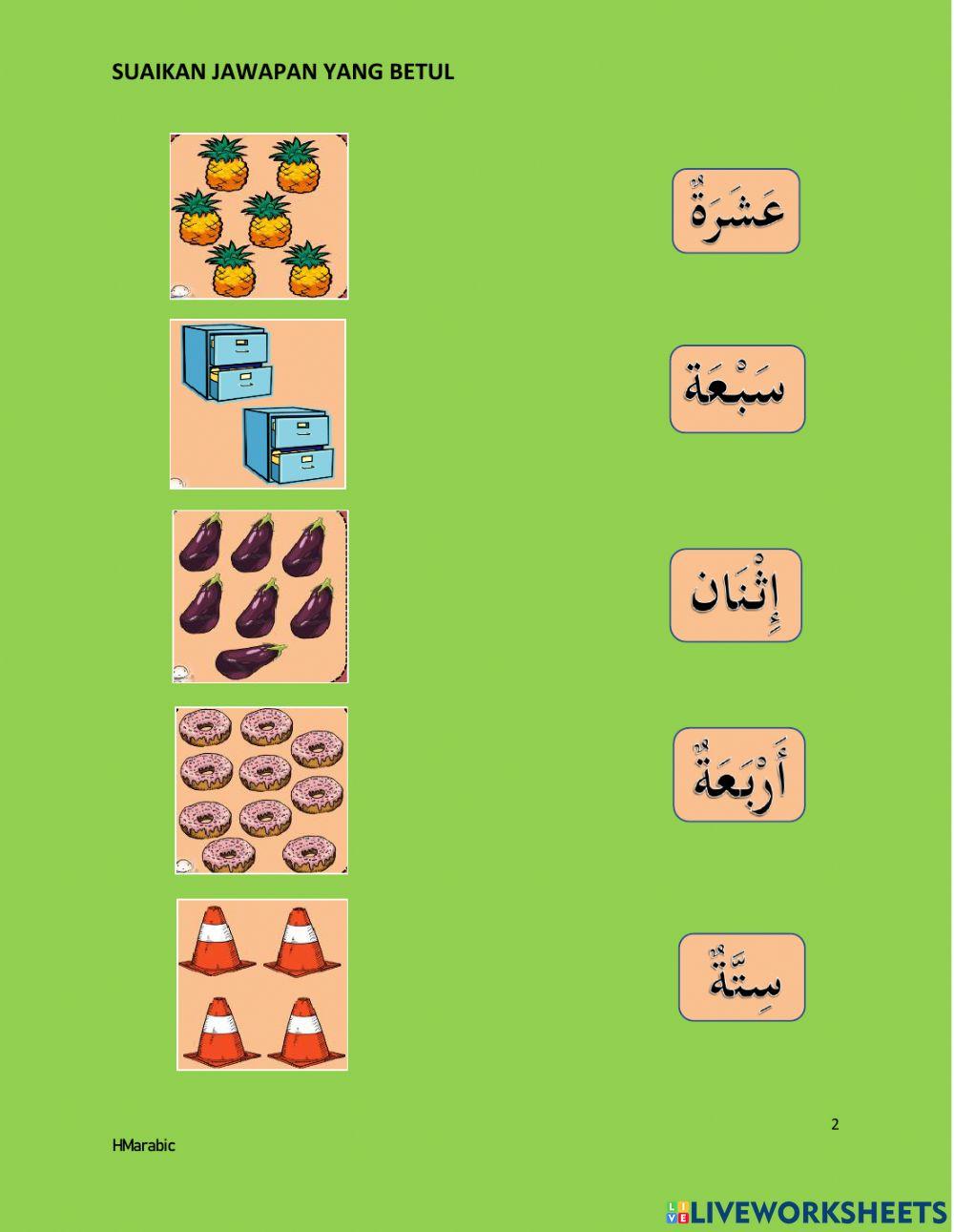 Nombor bahasa arab 1 hingga 10