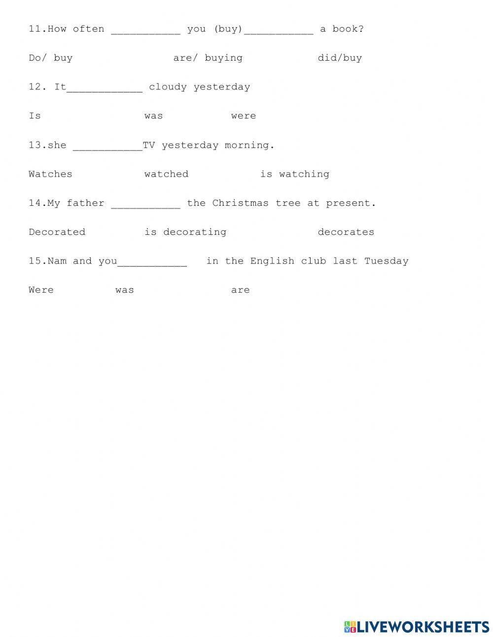 Present simple- present continuous - past simple