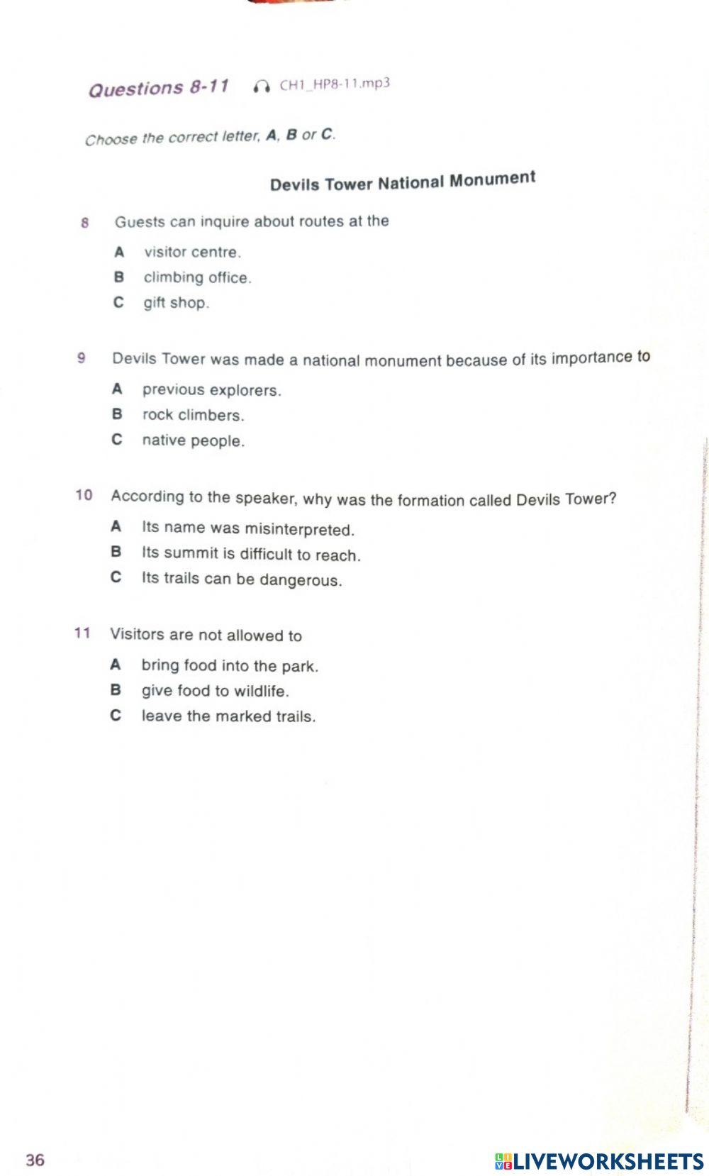 Hacker listening topic 1 multiple choice section 1 8 11 worksheet