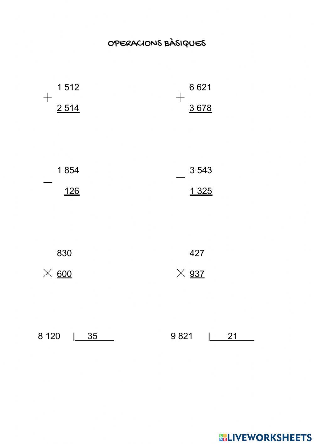Operacions bàsiques