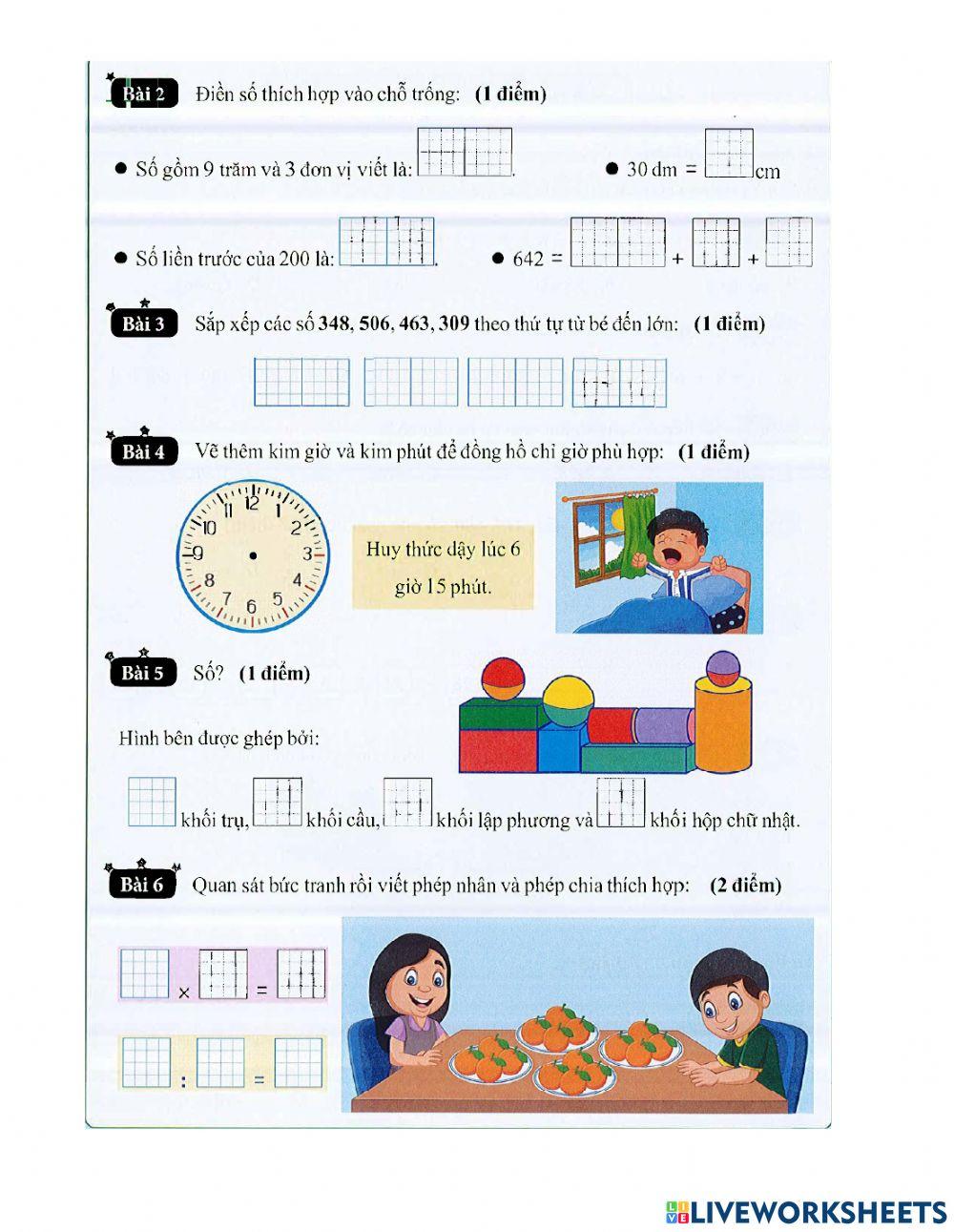 Toán 2 - Kiểm tra HK2 - đề 2