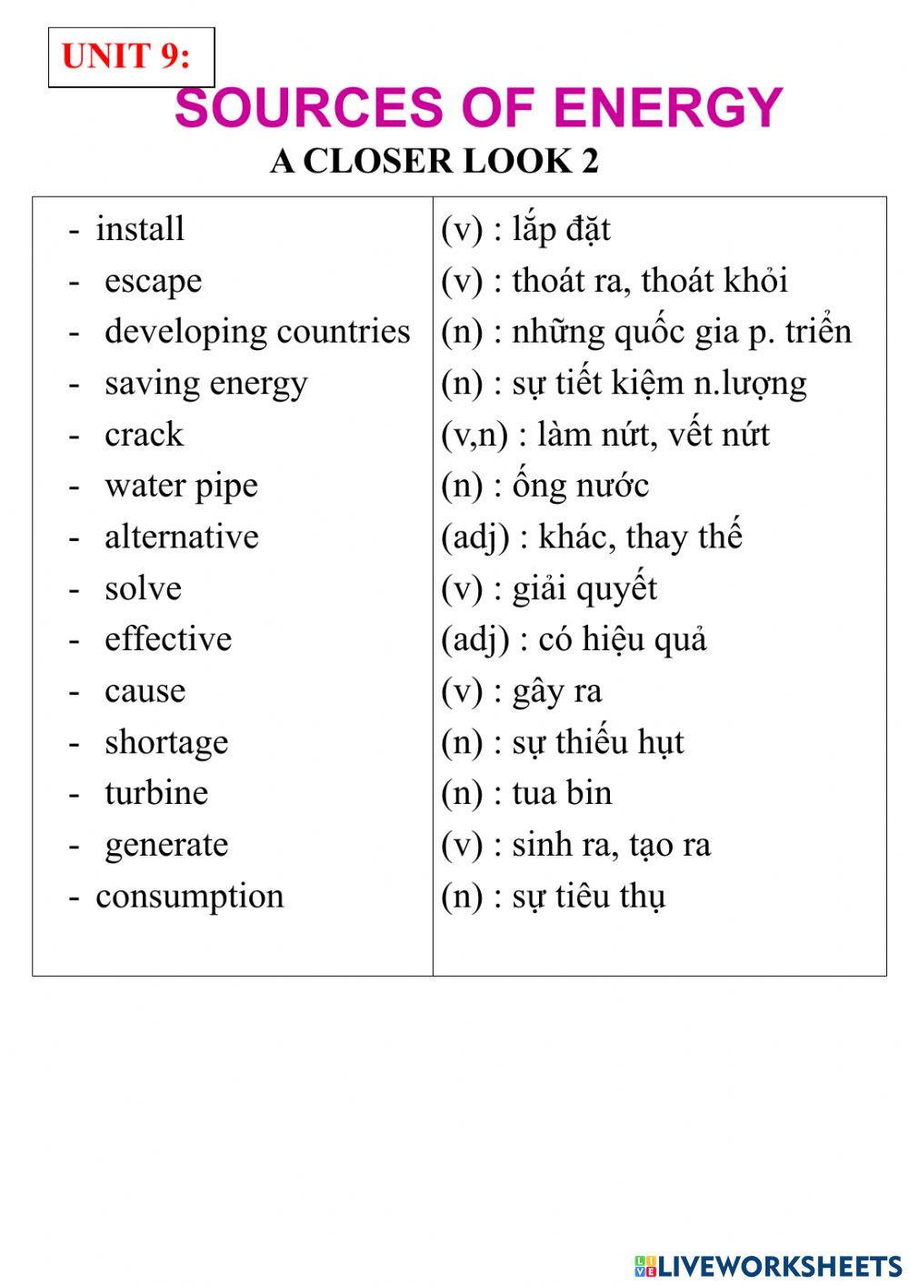 English 7- unit 10- a closer look 2