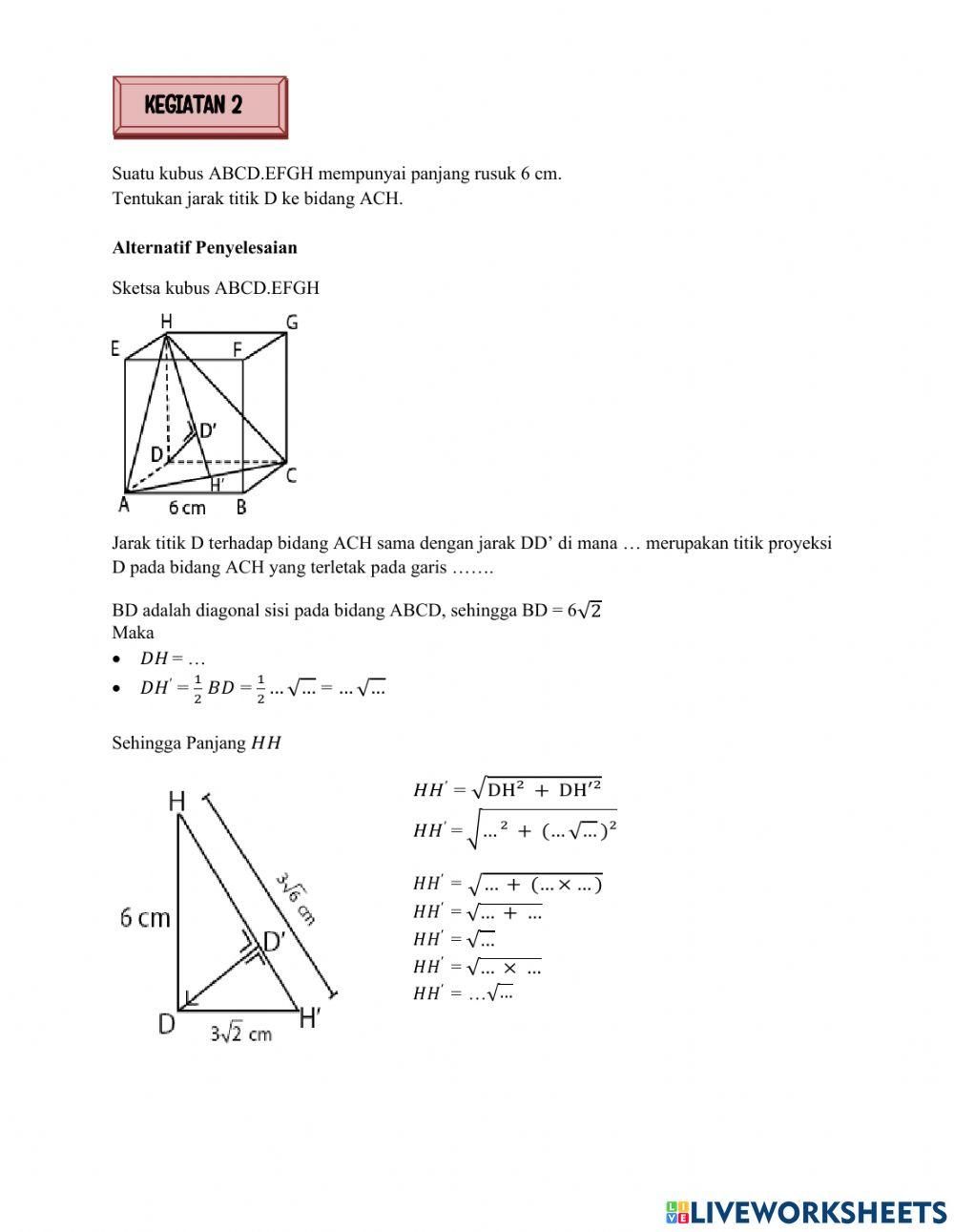 LKPD Jarak Titik ke Bidang
