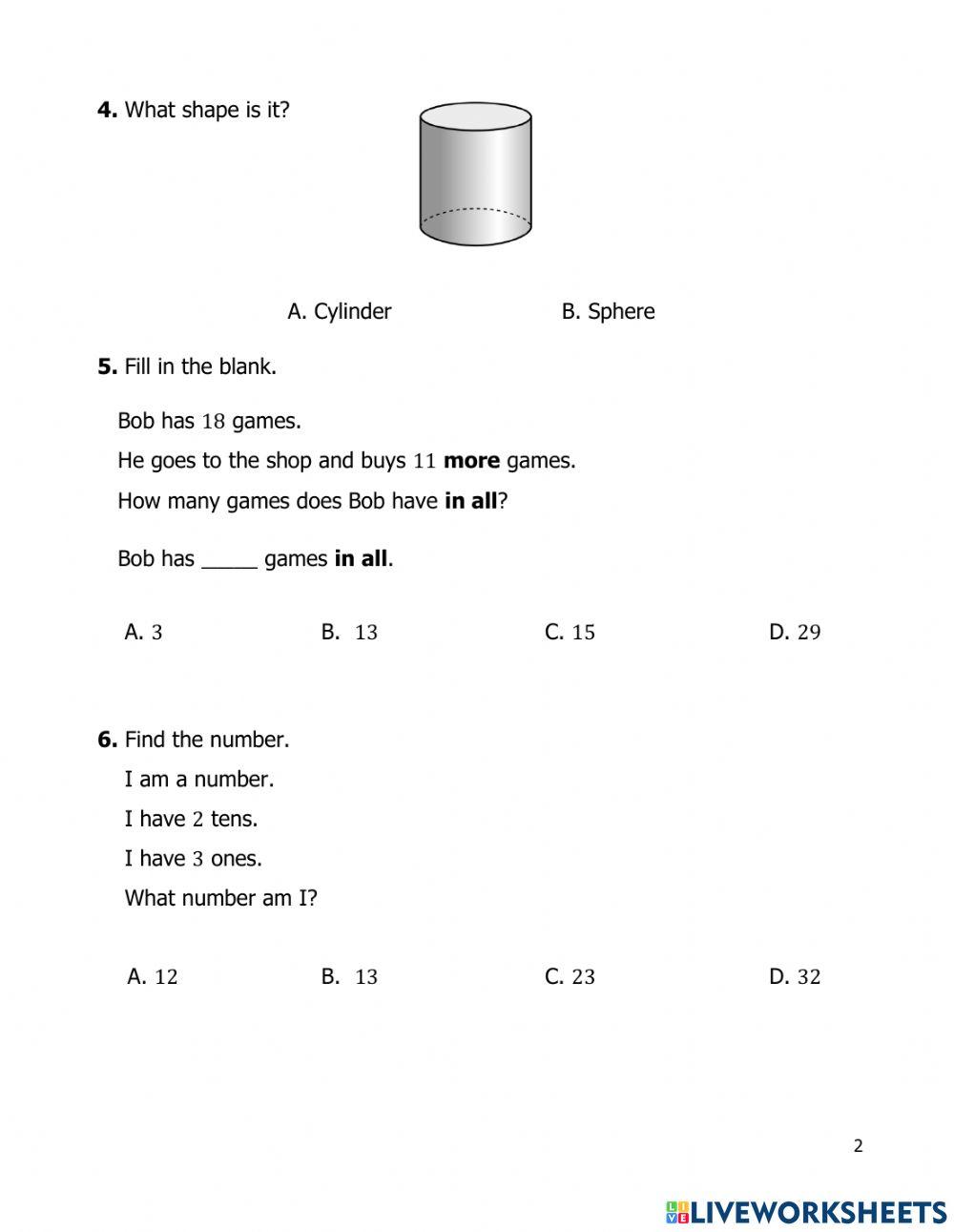 G1 Term 3 Quiz