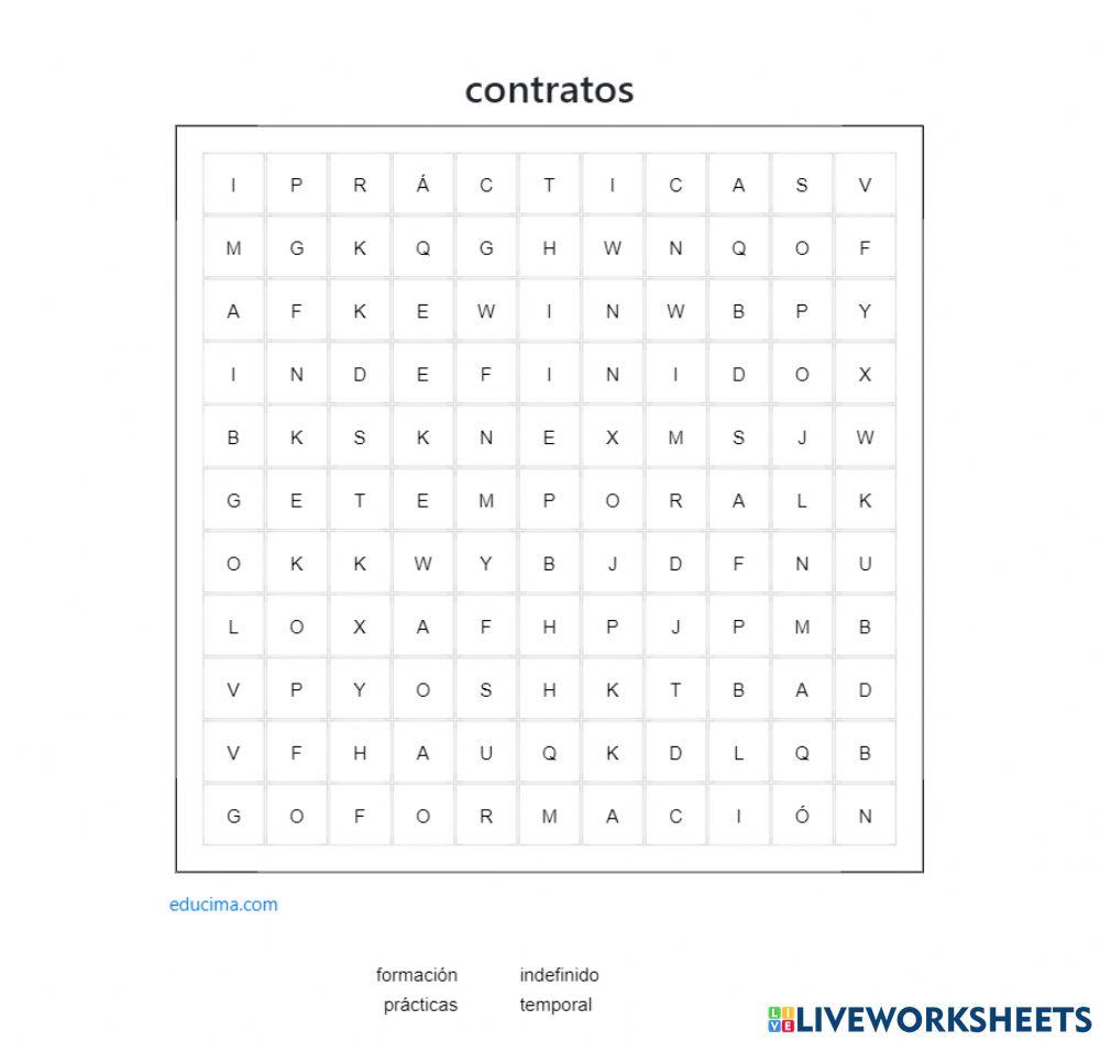 Contratos sopa de letras