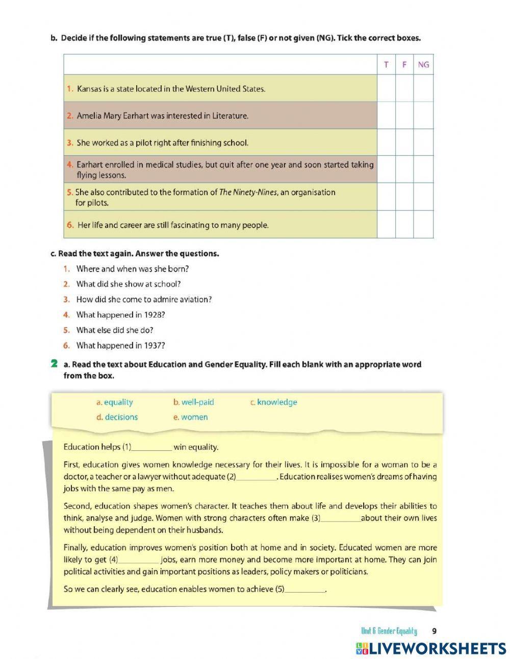 E10-Reading-Unit 6-Gender equality