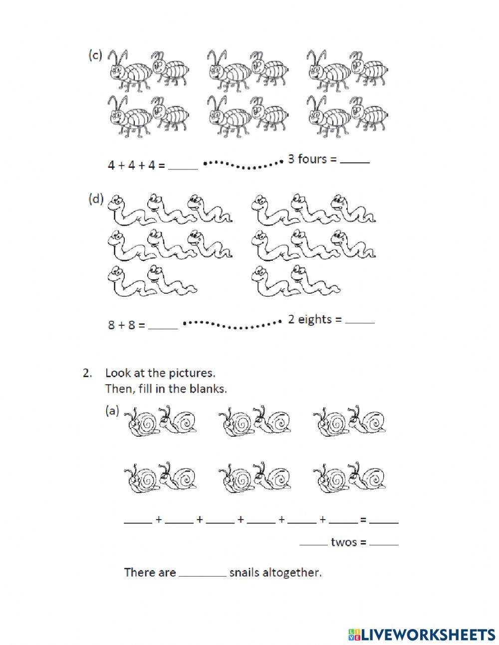 Multiplication:adding the same number
