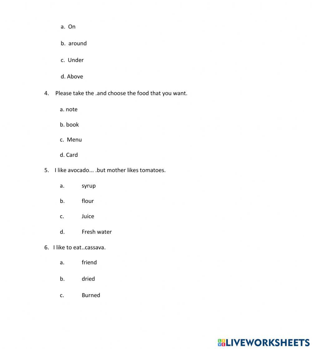 Soal PTS BAHASA INGGRIS KELAS 5 SEMESTER 2