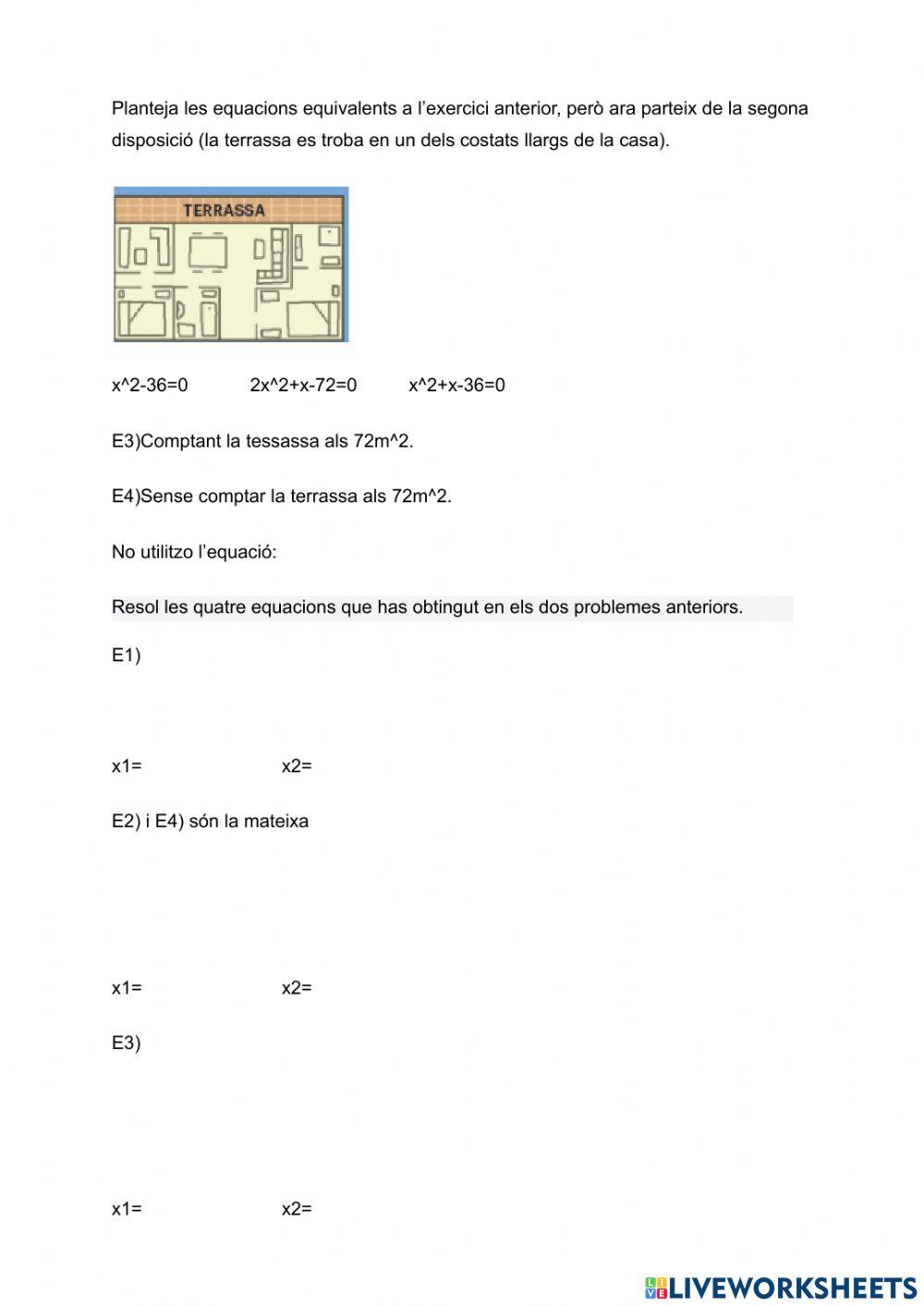 Equacions de 2n grau