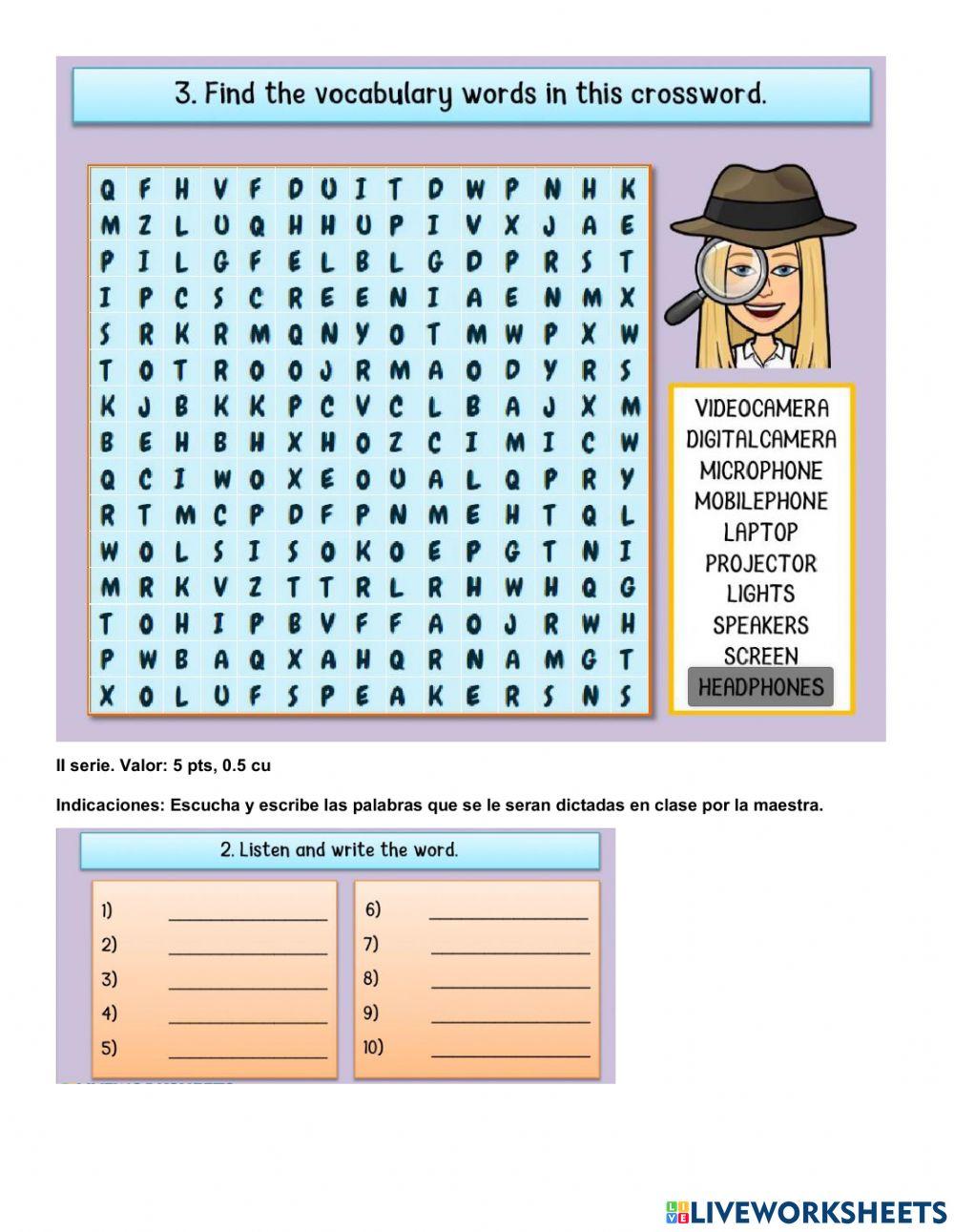 EVALUACION PRIMER BIMESTRE INGLES online exercise for Live Worksheets