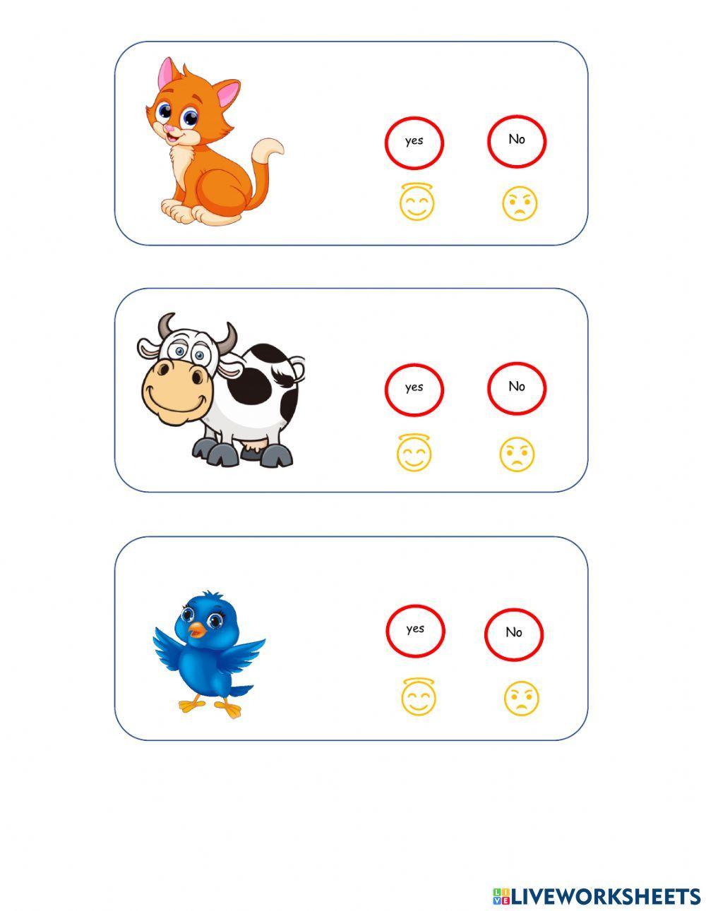 (P2): Animals and colors