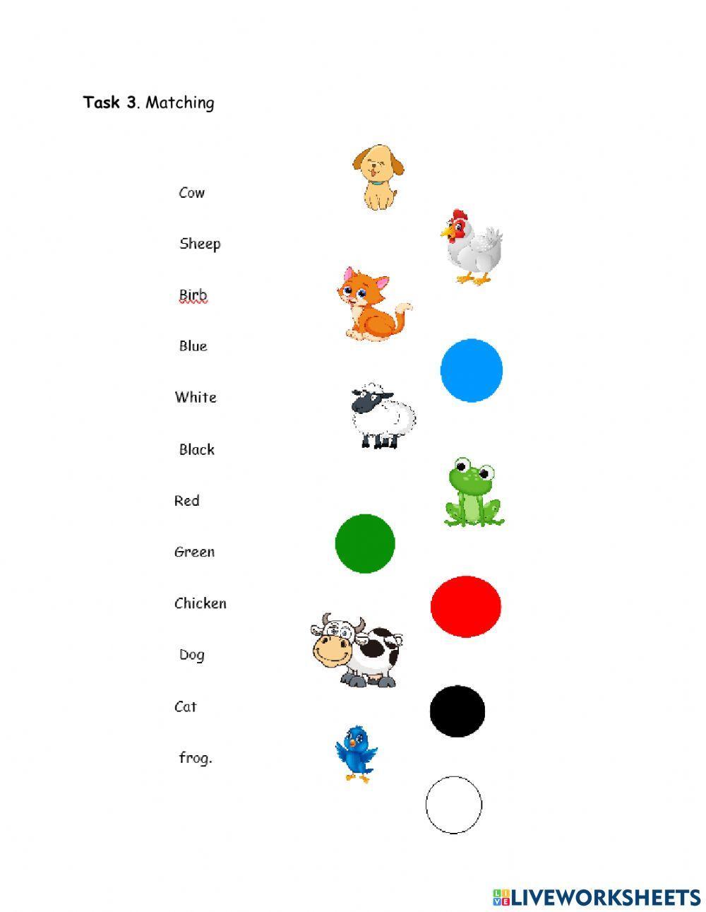 (P2): Animals and colors