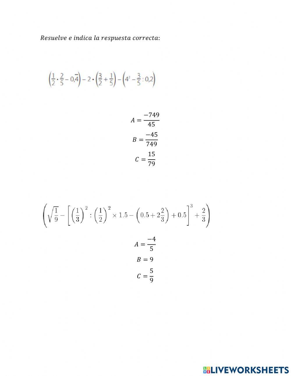 Operaciones Combinadas