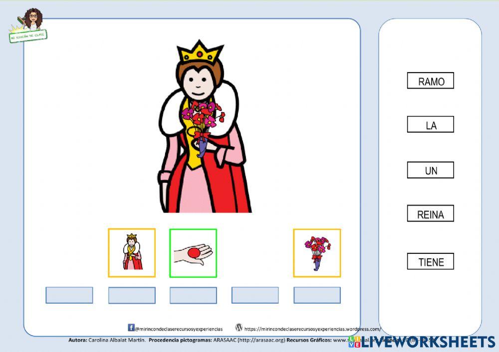 La reina tiene un ramo