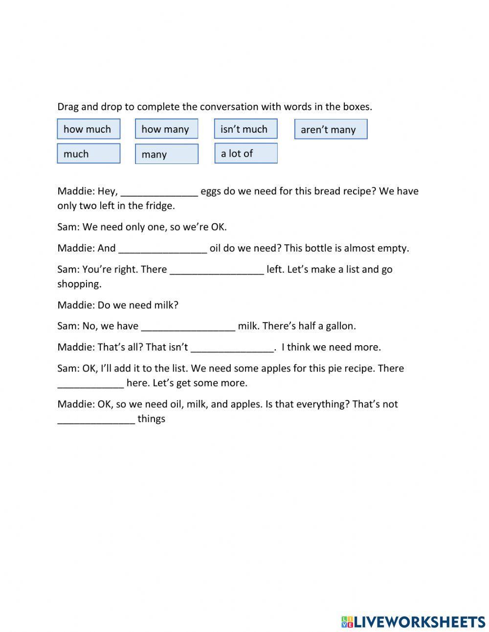 Much - Many - Alot of and How much -  How many