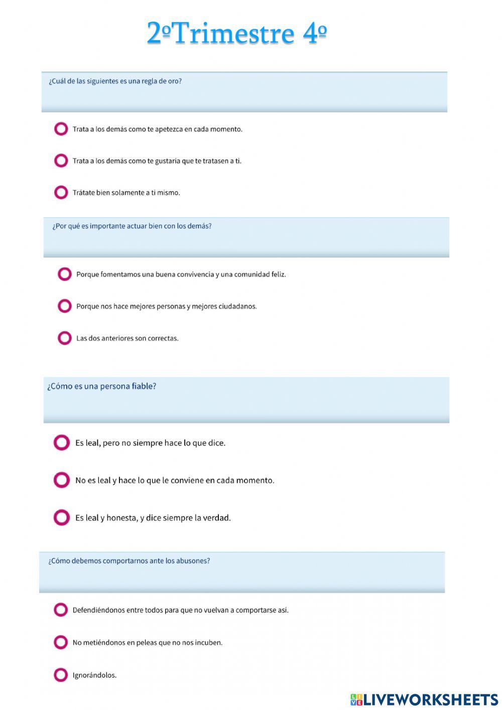 Valores 4º 2º trimestre