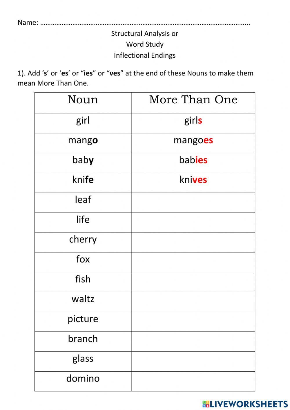 Grammar Worksheet
