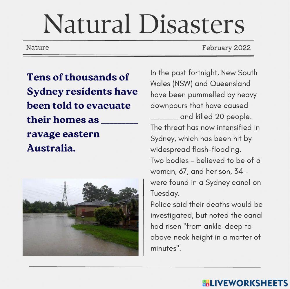 News about natural disasters News about natural disasters