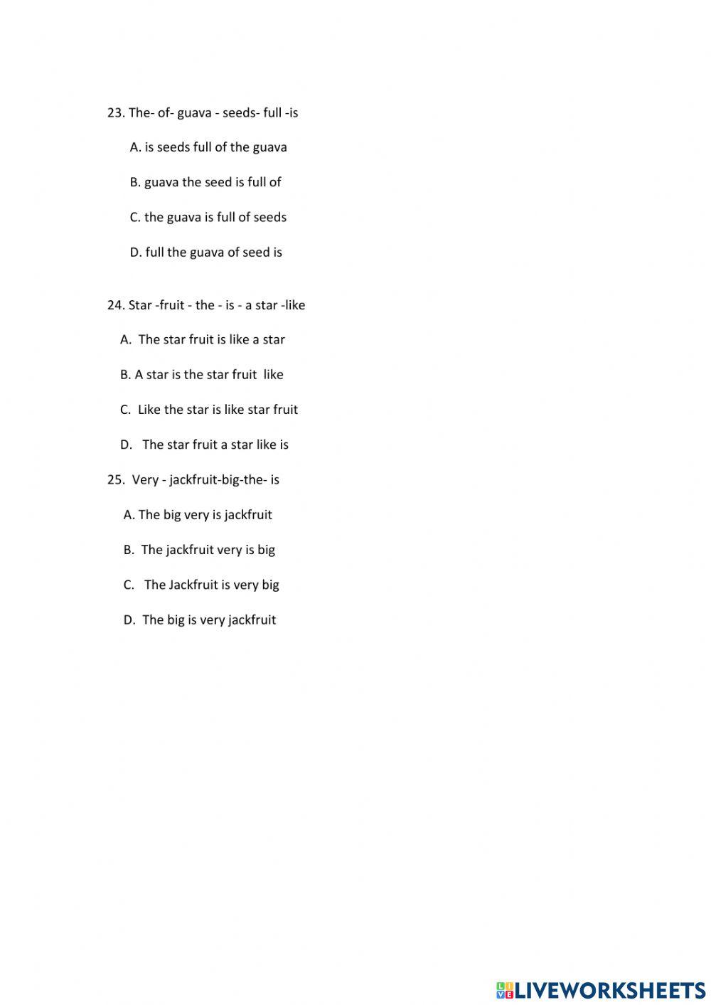 Soal PTS Bahasa Inggris Kelas 4 Semester 2