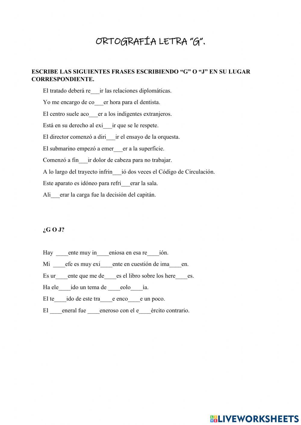 Ortografía -g-