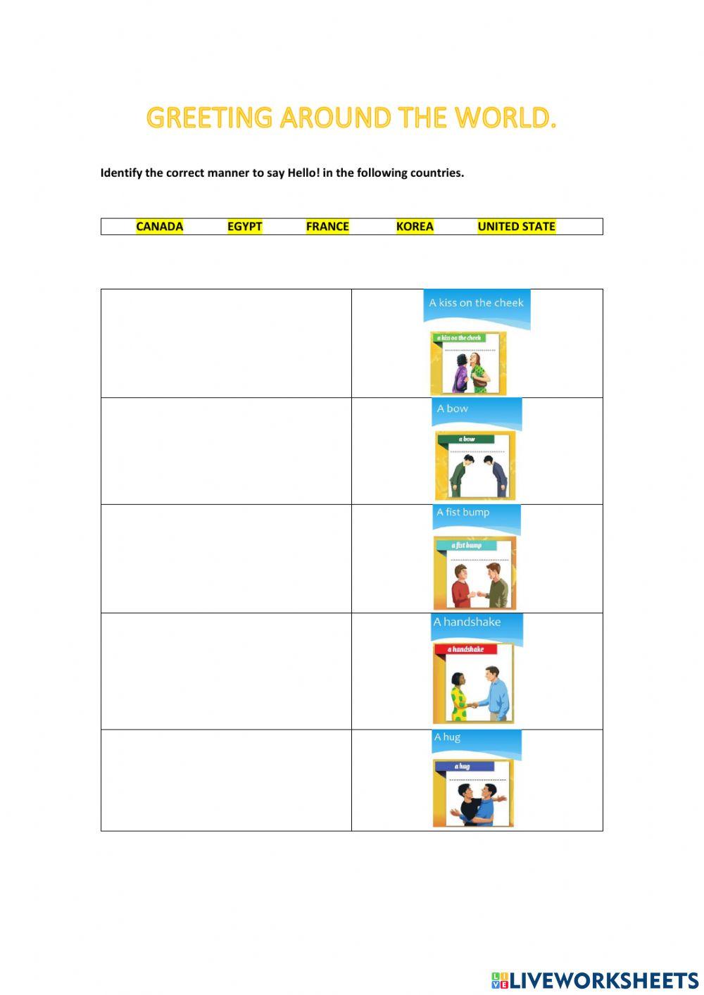 Greeting around the world