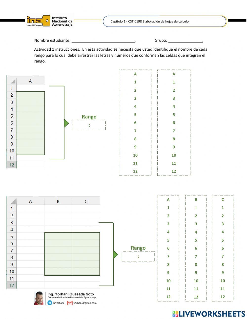 Nombre de rangos de celdas