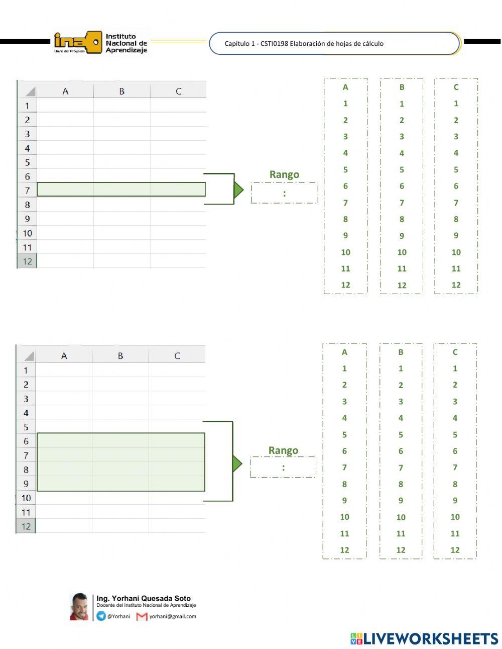 Nombre de rangos de celdas