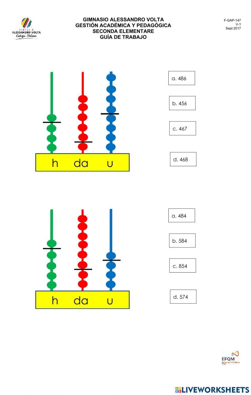 Ábaco sumas y restas