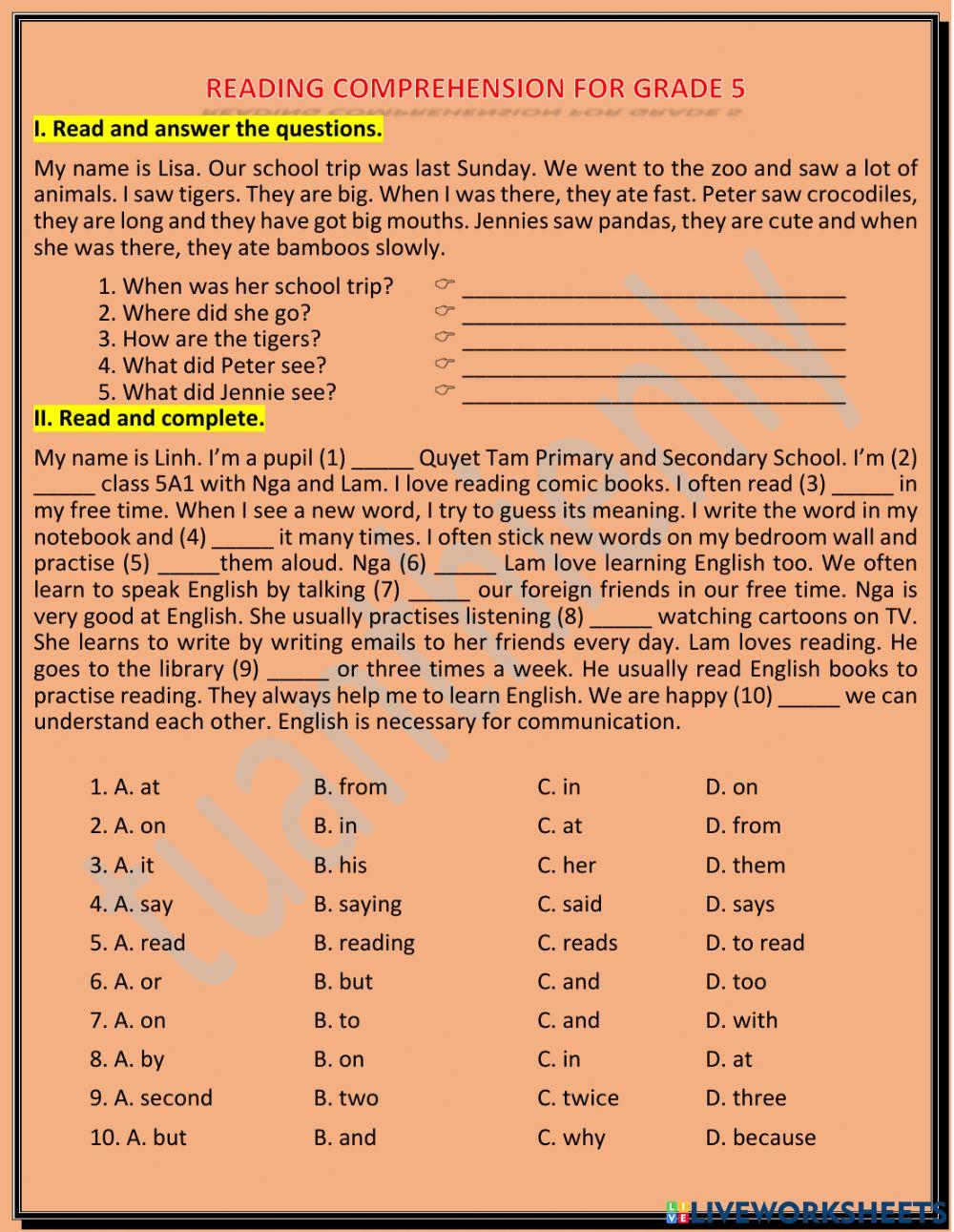 1941265 Reading for grade 5 Nguyễn Tuấn Anh
