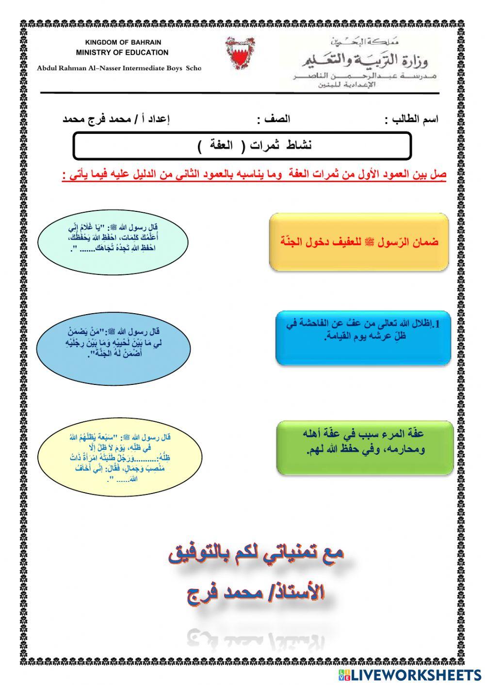 نشاط ثمرات العفة