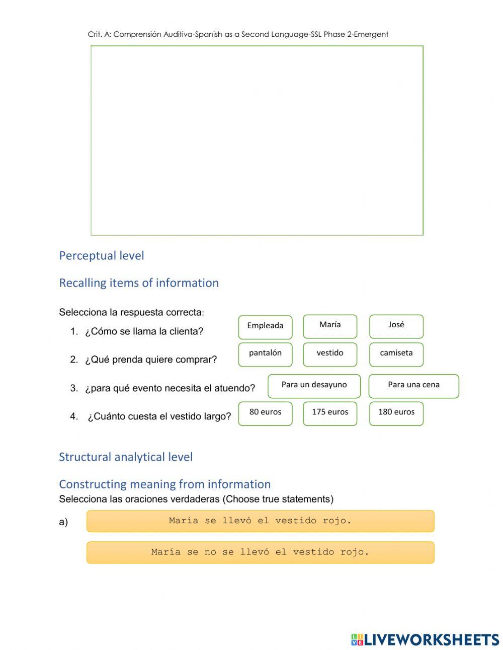 Crit. A Comprensión Auditiva-De Compras